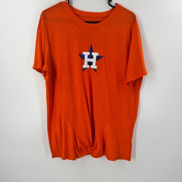 New Era Tops - New Era Houston Astros‎ Baseball Orange Twist Front T Shirt Womens 1X